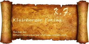 Kleinberger Fatima névjegykártya